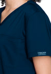 Navy - Cherokee Cherokee WW Revolution Women's Scrub Top - Detail 2 View