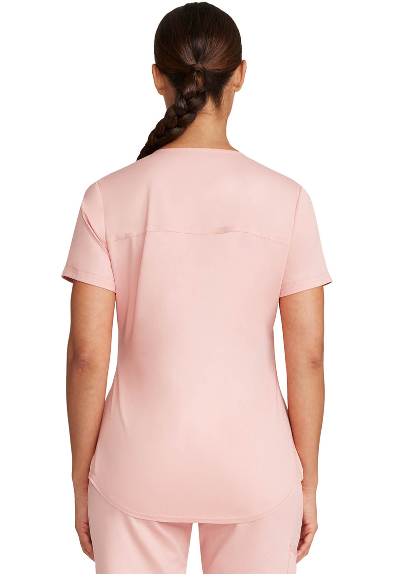 Pink Essence - Cherokee WW Revolution Women's Scrub Top - Back View