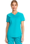 Teal Blue - Cherokee Cherokee WW Revolution Women's Scrub Top - Detail 1 View