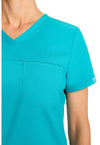 Teal Blue - Cherokee Cherokee WW Revolution Women's Scrub Top - Detail 3 View