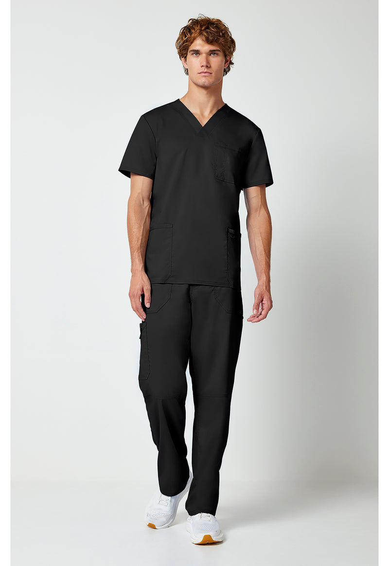 Black - Cherokee Cherokee WW Revolution Men's Scrub Top - Detail 1 View