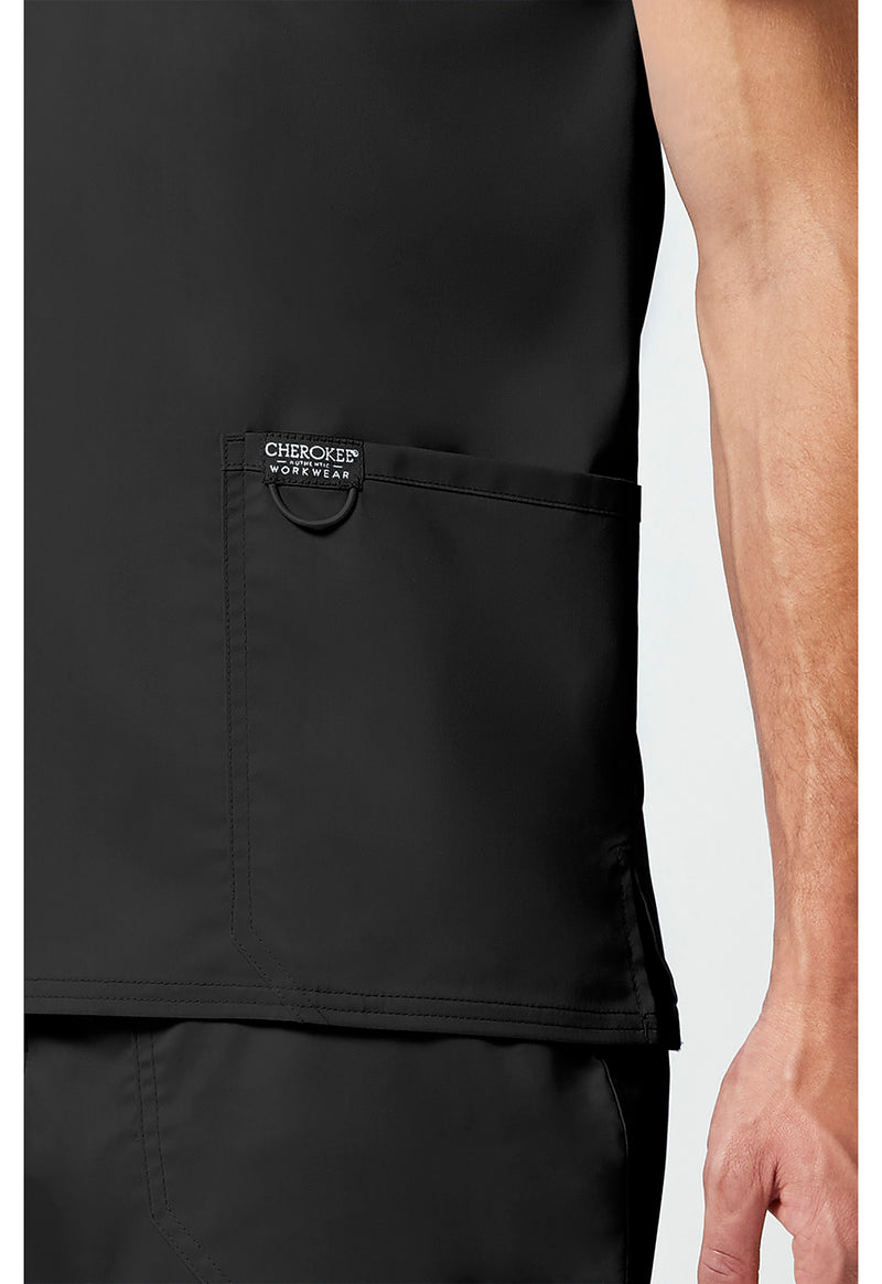 Black - Cherokee Cherokee WW Revolution Men's Scrub Top - Detail 4 View