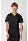Black - Cherokee WW Revolution Men's Scrub Top - Front View