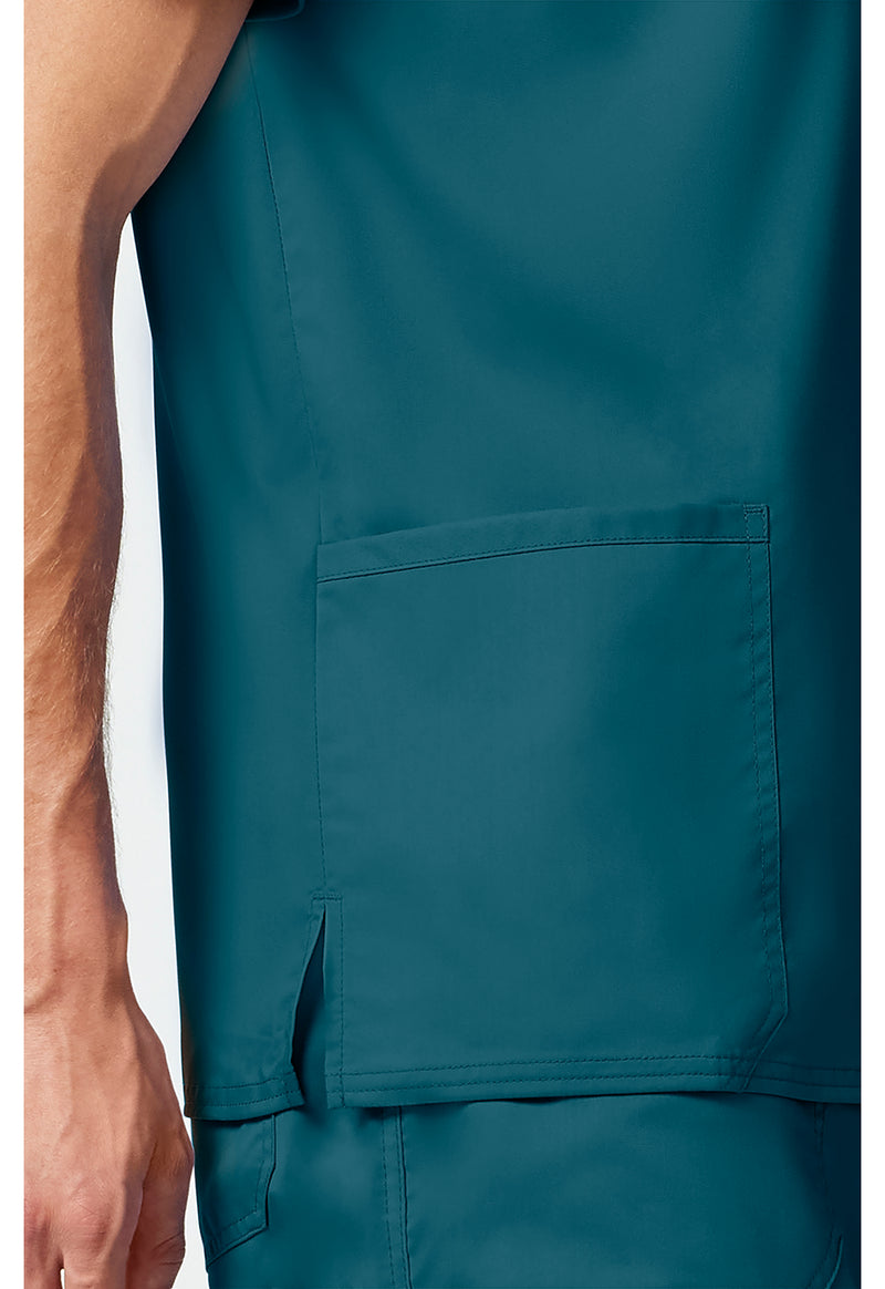 Caribbean Blue - Cherokee Cherokee WW Revolution Men's Scrub Top - Detail 3 View