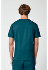 Caribbean Blue - Cherokee WW Revolution Men's Scrub Top - Back View