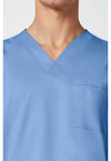 Ciel Blue - Cherokee Cherokee WW Revolution Men's Scrub Top - Detail 2 View