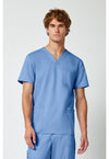 Ciel Blue - Cherokee WW Revolution Men's Scrub Top - Front View