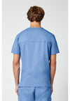 Ciel Blue - Cherokee WW Revolution Men's Scrub Top - Back View