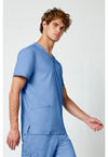 Ciel Blue - Cherokee Cherokee WW Revolution Men's Scrub Top - Right Side View