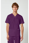 Eggplant - Cherokee WW Revolution Men's Scrub Top - Front View