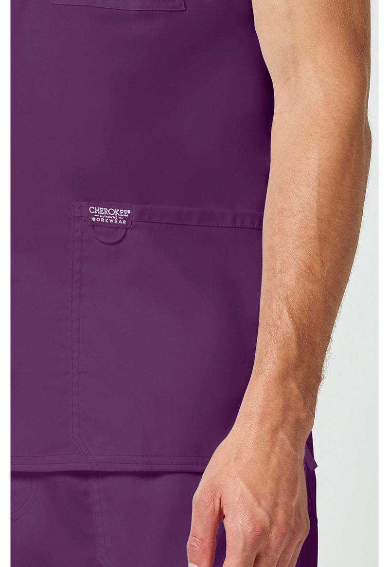 Eggplant - Cherokee Cherokee WW Revolution Men's Scrub Top - Detail 4 View