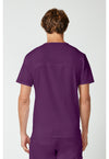 Eggplant - Cherokee WW Revolution Men's Scrub Top - Back View