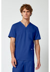 Galaxy Blue - Cherokee WW Revolution Men's Scrub Top - Front View