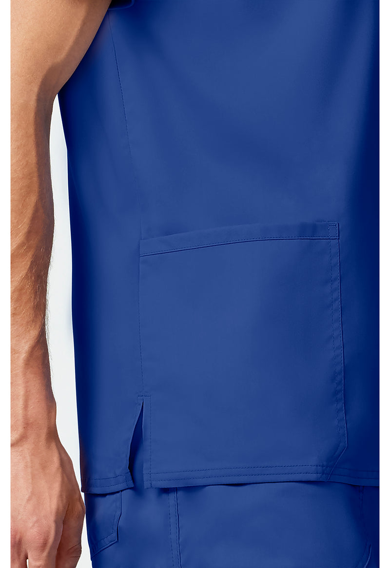 Galaxy Blue - Cherokee Cherokee WW Revolution Men's Scrub Top - Detail 3 View