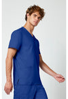 Galaxy Blue - Cherokee Cherokee WW Revolution Men's Scrub Top - Right Side View