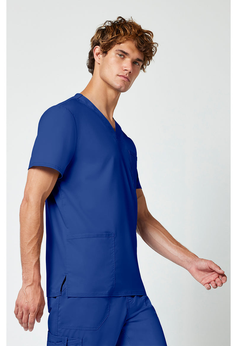 Galaxy Blue - Cherokee Cherokee WW Revolution Men's Scrub Top - Right Side View