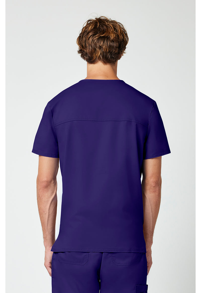 Grape - Cherokee WW Revolution Men's Scrub Top - Back View