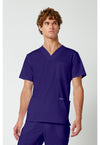 Grape - Cherokee WW Revolution Men's Scrub Top - Front View
