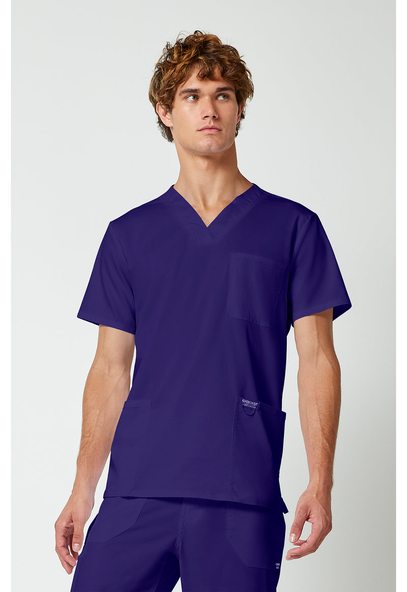 Grape - Cherokee WW Revolution Men's Scrub Top - Front View