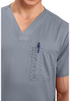 Grey - Cherokee Cherokee WW Revolution Men's Scrub Top - Detail 2 View