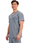 Grey - Cherokee Cherokee WW Revolution Men's Scrub Top - Left Side View