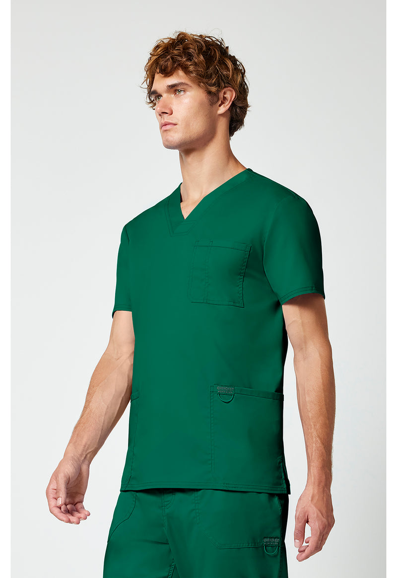 Hunter Green - Cherokee Cherokee WW Revolution Men's Scrub Top - Left Side View