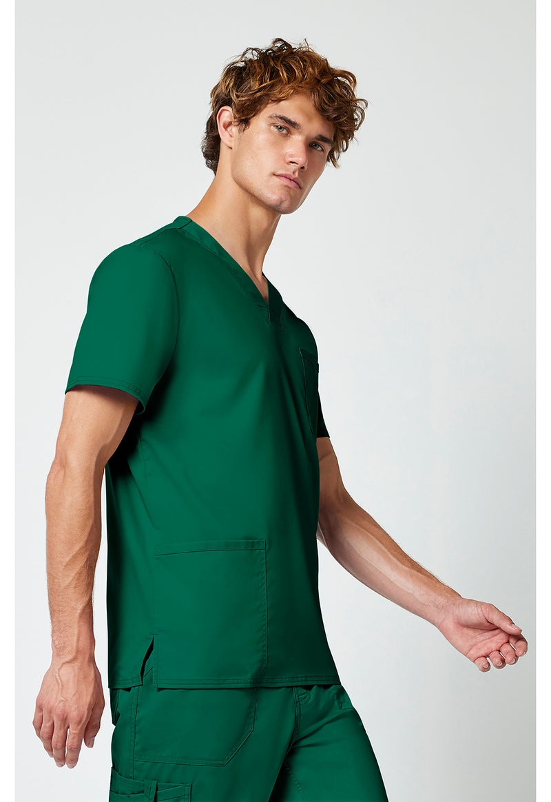 Hunter Green - Cherokee Cherokee WW Revolution Men's Scrub Top - Right Side View