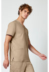 Khaki - Cherokee Cherokee WW Revolution Men's Scrub Top - Right Side View