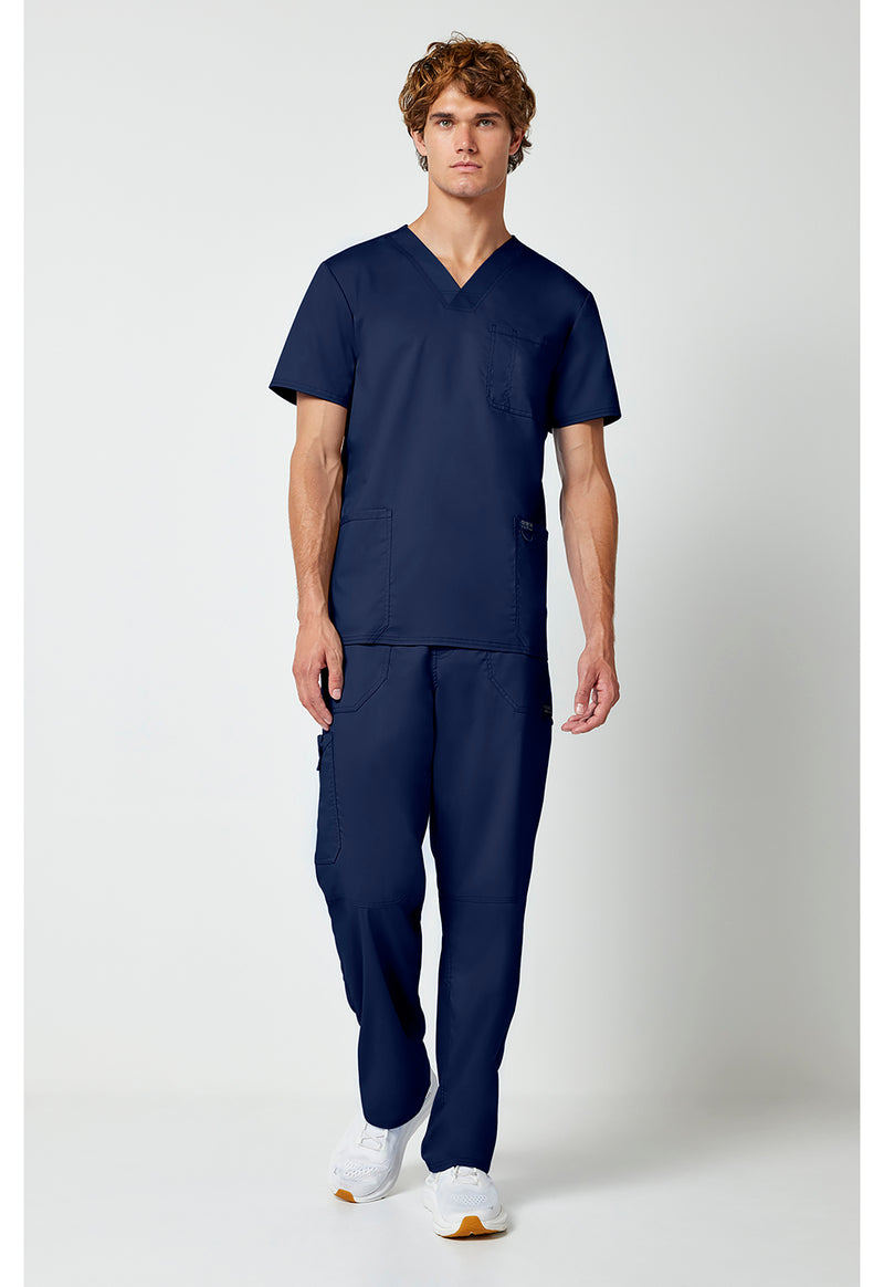 Navy - Cherokee Cherokee WW Revolution Men's Scrub Top - Detail 1 View