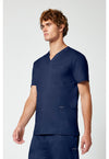 Navy - Cherokee Cherokee WW Revolution Men's Scrub Top - Left Side View