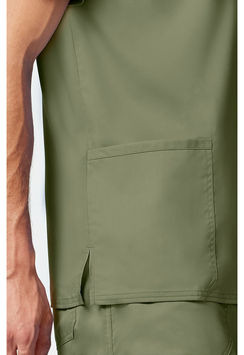 Olive - Cherokee Cherokee WW Revolution Men's Scrub Top - Detail 3 View