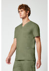 Olive - Cherokee Cherokee WW Revolution Men's Scrub Top - Left Side View