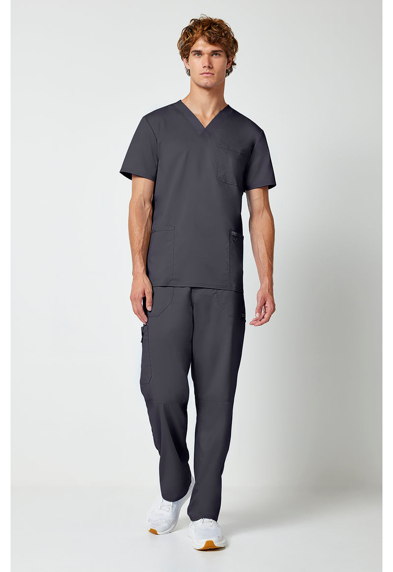 Pewter - Cherokee Cherokee WW Revolution Men's Scrub Top - Detail 1 View
