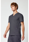 Pewter - Cherokee Cherokee WW Revolution Men's Scrub Top - Left Side View
