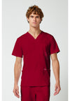 Red - Cherokee WW Revolution Men's Scrub Top - Front View