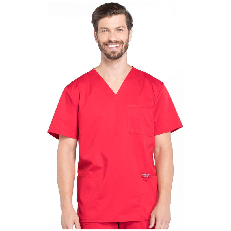 red - Men's V-Neck Top