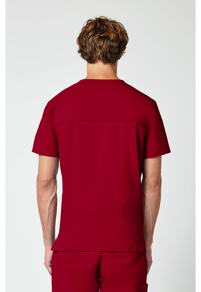 Red - Cherokee WW Revolution Men's Scrub Top - Back View