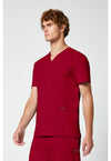Red - Cherokee Cherokee WW Revolution Men's Scrub Top - Left Side View