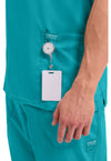 Teal Blue - Cherokee Cherokee WW Revolution Men's Scrub Top - Detail 3 View