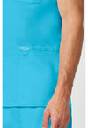 Turquoise - Cherokee Cherokee WW Revolution Men's Scrub Top - Detail 4 View