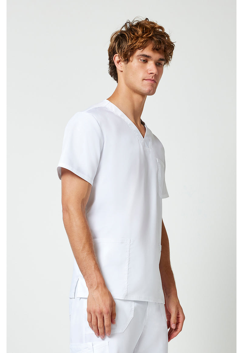 White - Cherokee Cherokee WW Revolution Men's Scrub Top - Right Side View