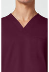 Wine - Cherokee Cherokee WW Revolution Men's Scrub Top - Detail 2 View