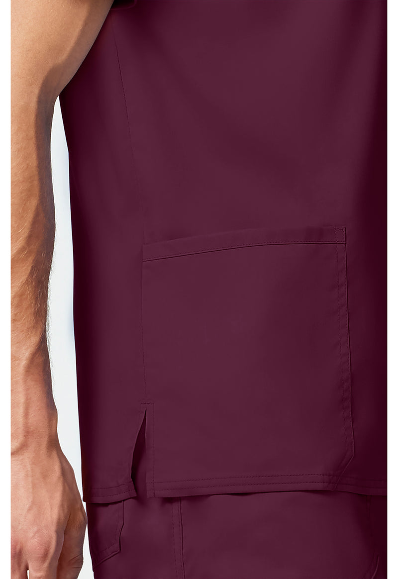 Wine - Cherokee Cherokee WW Revolution Men's Scrub Top - Detail 3 View