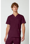 Wine - Cherokee WW Revolution Men's Scrub Top - Front View