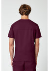 Wine - Cherokee WW Revolution Men's Scrub Top - Back View