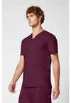 Wine - Cherokee Cherokee WW Revolution Men's Scrub Top - Left Side View
