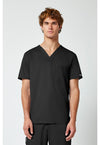 Black - Cherokee WW Revolution Men's Scrub Top - Front View