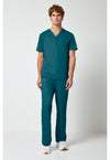 Caribbean Blue - Cherokee Cherokee WW Revolution Men's Scrub Top - Detail 1 View