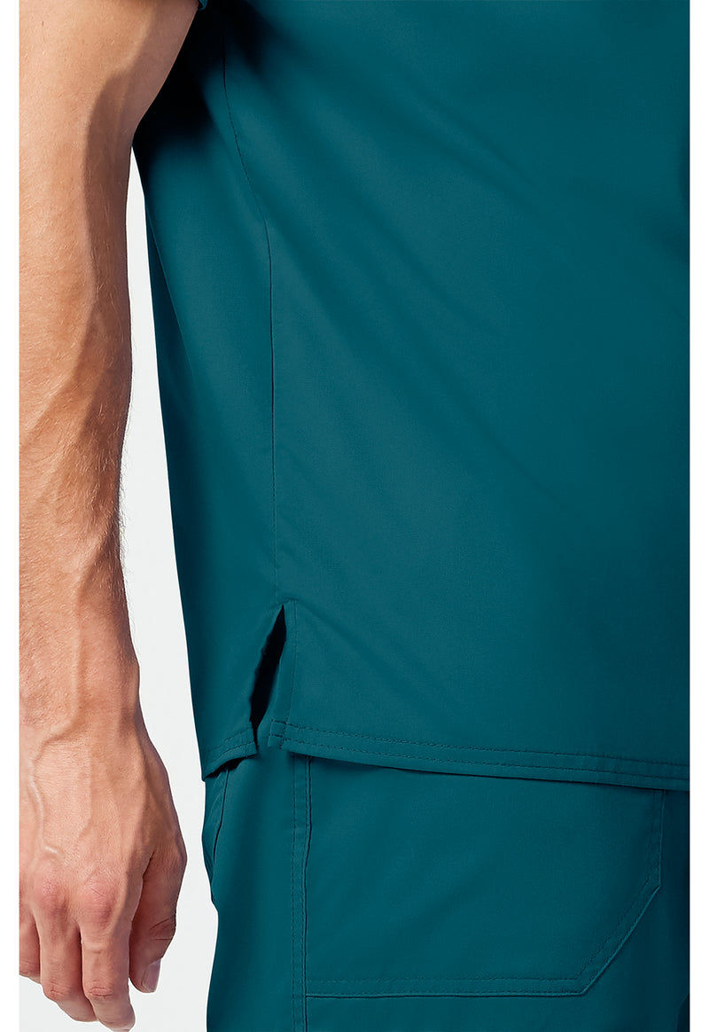 Caribbean Blue - Cherokee Cherokee WW Revolution Men's Scrub Top - Detail 3 View