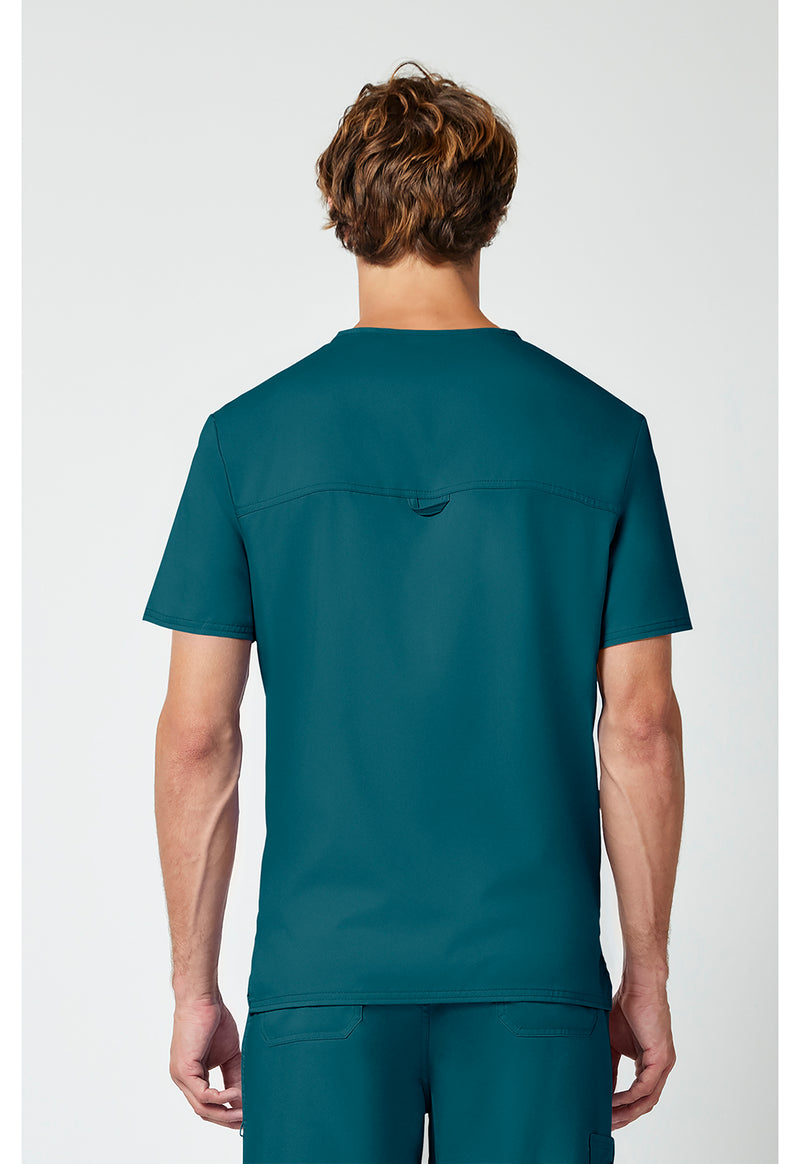 Caribbean Blue - Cherokee WW Revolution Men's Scrub Top - Back View
